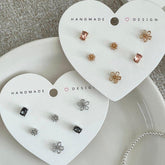 ライン花 セットピアス(6個セット) Earrings 10000won